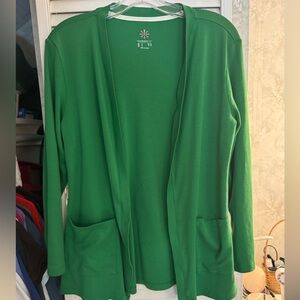 Isaac Mizrahi Vibrant Green Cardigan